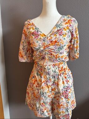 NEW w/out Tags | H&M | Women’s Multicolor Linen-Blend Floral 2-Piece Set